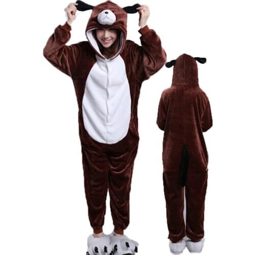 Adults Dog Onesies Pajamas for Women Men Animal Kigurumi Cosplay Costume Outfit Halloween Party Suit Onesieshow