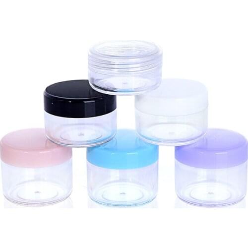 10pcs 10g/15g/20g Empty Plastic Clear Cosmetic Jars Makeup Container Lotion Bottle Vials Face Cream Sample Pots Gel Box