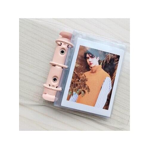 PVC transparent 3 inch photo album holder student star album girl photo mini binder transparent type album