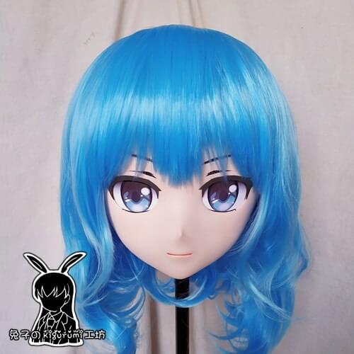 Rabbit 40) Handmade Female Resin Crossdress Pretty Girl Head Lolita Doll Mask Japanese Anime Cosplay Kigurumi Mask Crossdresser
