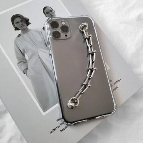Luxury Crystal Wrist Chain Phone case for iphone 12 11 Pro Max XR 11ProMax X XS 7 8 plus SE 2020 Skeleton Hanging Chain Cover