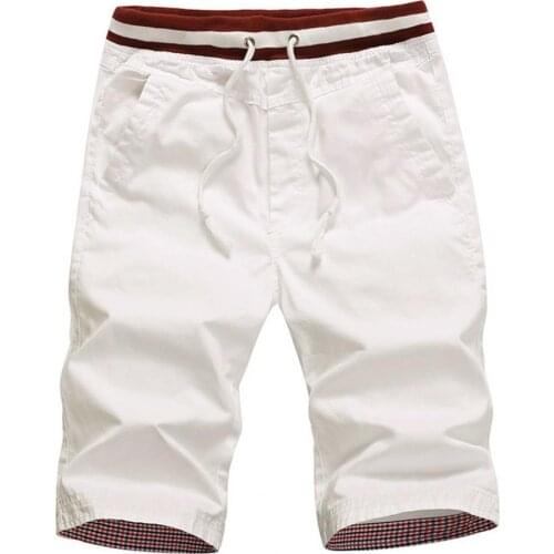 Summer Mens Shorts Casual Classic Beach Quick Dry Shorts Solid Color Drawstring Long Thin Multi Pockets Shorts for Streetwear