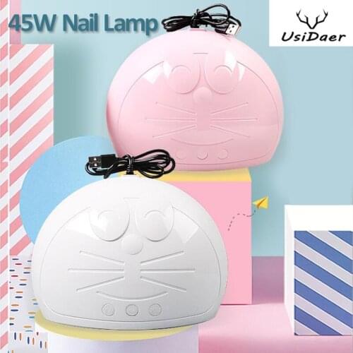 USiDaer LED Nail Lamp for Manicure 45W Nail Dryer Machine UV Lamp For Curing UV Gel Nail Polish With 15 dual-light source bulbs