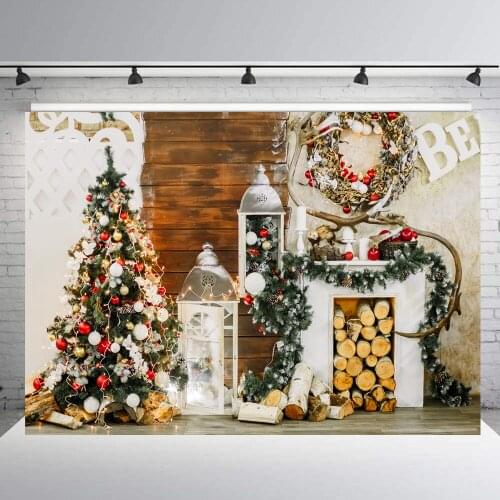 Indoor Christmas tree Photography Backdrop Xmas event Decoration Background Baby family Portrait Photobooth Photo Studio Props
