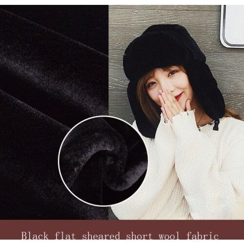 1200g flat shearing uniform collar fur fur coat collar black flat shearing short wool fabric