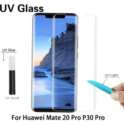 UV Liquid Glue Tempered Glass film For huawei Nova 7 Honor 30 pro Screen Protector For huawei P20 P30 lite Mate 20 30 P40 pro