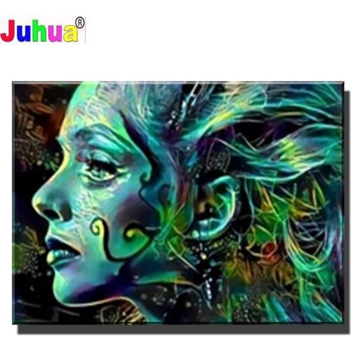 Green Woman Full square/Round Diamond embroider Abstract Lady diamond Painting Cross Stitch Rhinestone Mosaic diamond picture