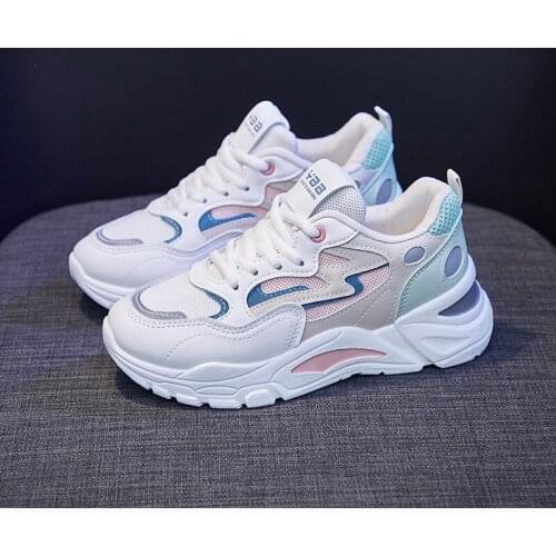 Hot sale 2021 Fashion Women Platform Sneakers Women Shoes Korean Casual Chunky Sport Shoes White Vulcanized Tennis Female