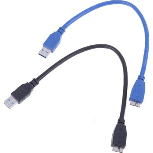 1pc 30cm Micro B USB 3.0 Cable 5Gbps External Hard Drive Disk HDD Cable for Samsung S5 Note3 HDD Data Wire Cables
