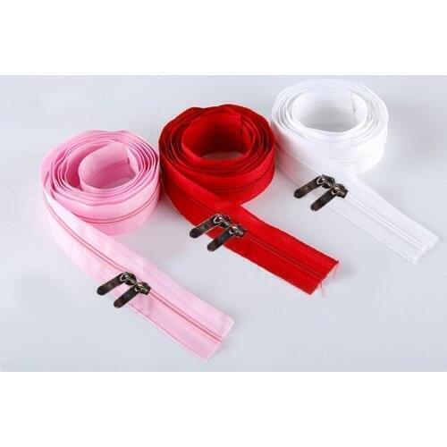 1pc High Quality Double Sliders Zipper Long Zipper White Pink Red For Quilt Cushion Cover Sewing Accessories