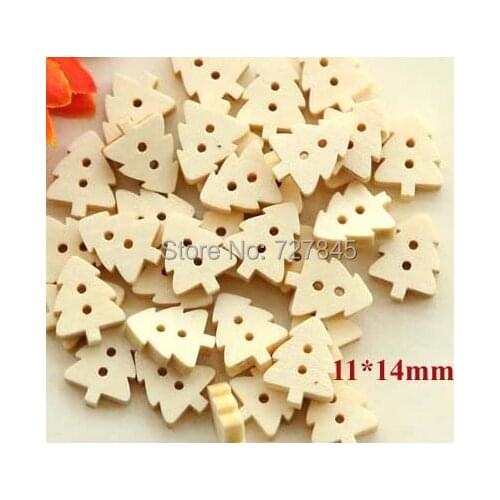11*14mm Kawaii tree shape wooden buttons for craft, Handmade button, Garment accessories (SS-454)