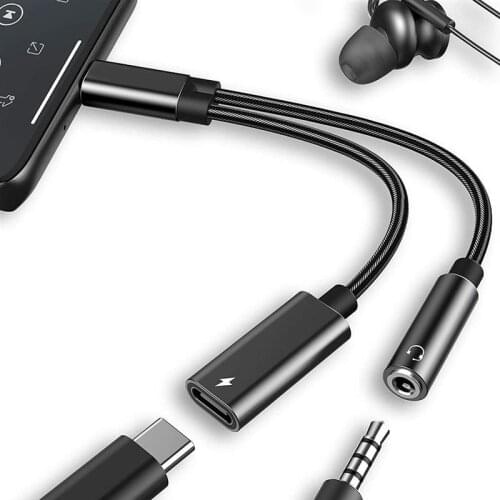 32bit/384khz 2 In 1 Usb Type C To 3.5MM Jack Adapter Hifi DAC Aux Audio Splitter for Samsung S21 Note 20 Ultra Pixel 5 Xiaomi 10