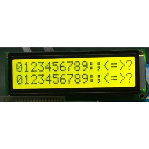 5pcs larger LCD 1602 16*2 16x2 large character big size Yellow green lcd display module 122*44mm HD44780 SPLC780D LMB162GBY