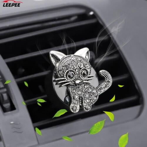 Diamond kittens Molding Car Air Vent Perfume Auto Outlet Air Freshener Car Aroma Diffuser Air Conditioner Adornment Clip