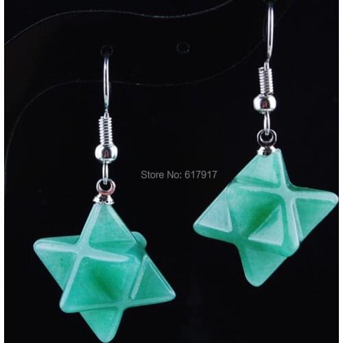 Anise star Women Drop Earrings Natural Aventurine Gem Stone Bead Reiki Healing Earrings Bohemian Jewelry TR3129