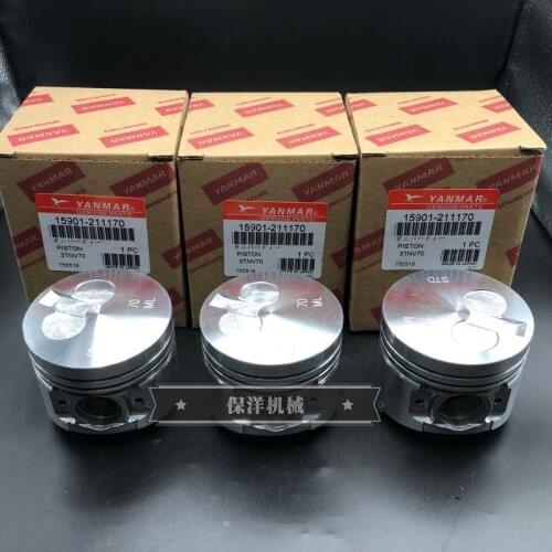 Free shipping for piston assembly of Yangma 3TNV70 engine of Yangma VI017 Hitachi ZAX18 Ishikawa Island Excavator digger