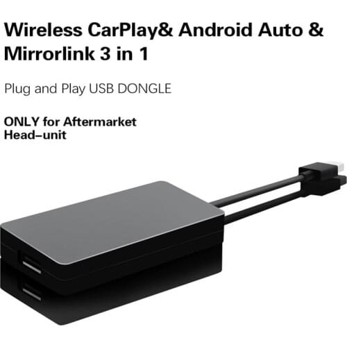 Wireless CarPlay & Android Auto&Mirrorlink 3 in 1 Plug and Play USB Dogle for Android Navigation Player Mirrorlink /IOS1