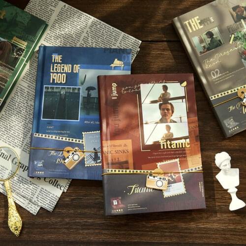 Color Page Hardcover Notebook Classic Movie Illustration Notebook Limited Collection Retro Art Student Notepad 1PCS