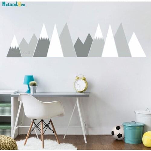 Nursery Baby Wall Decals Twisted Mountains Home Murals Pastel Woodland Headboard Baby Kids Room Self Adhesive Décor YT2459A