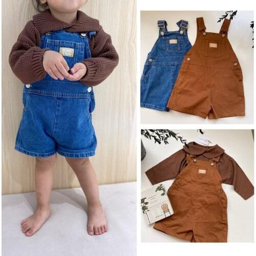 Kids Girls Boys Pant 2021 AW Autumn Winter Twin Brand Toddler Jean Overalls Childrens Bottom Trousers Cotton