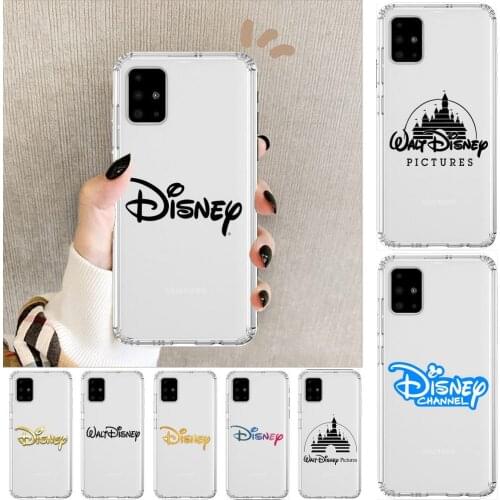Disney letter Anime Style Transparent Phone Case Hull For Samsung Galaxy A 50 51 20 71 70 40 30 10 80 E 5G S Shell Art Cell Cove
