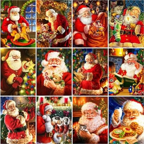 Evershine 5D DIY Diamond Painting Santa Claus Full Square Round Diamond Embroidery Cartoon Christmas Home Decoration