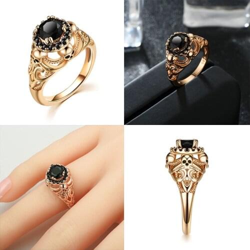 Gothic Vintage Punk Skull Rings Jewelry Women ring jewelery Zircon Skeleton gold Ring Dropshipping