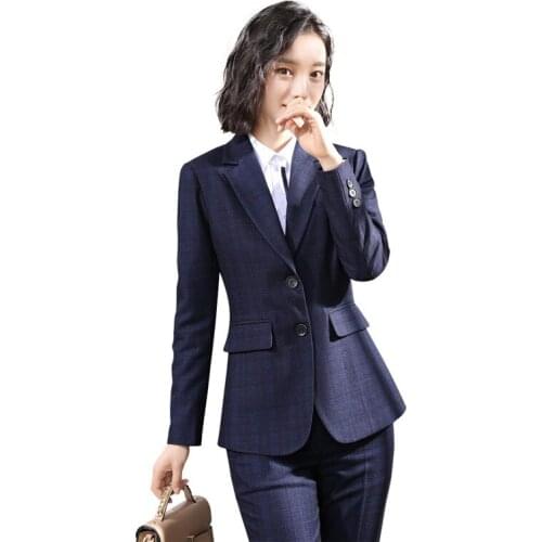 IZICFLY High End Autumn Spring New Interview Office Wear For Women Blazer With Trouser Business Elegant Pants Suits Outfit Work