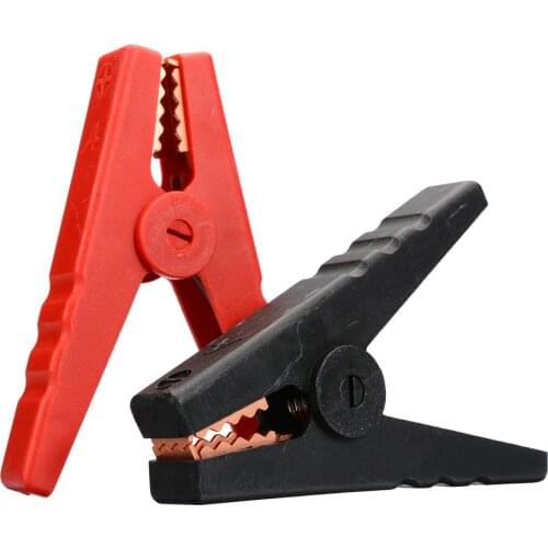 2pcs 100A Crocodile Alligator Clips Car Battery Insulated Clip Clamp Connector for Electrical Battery Chargers