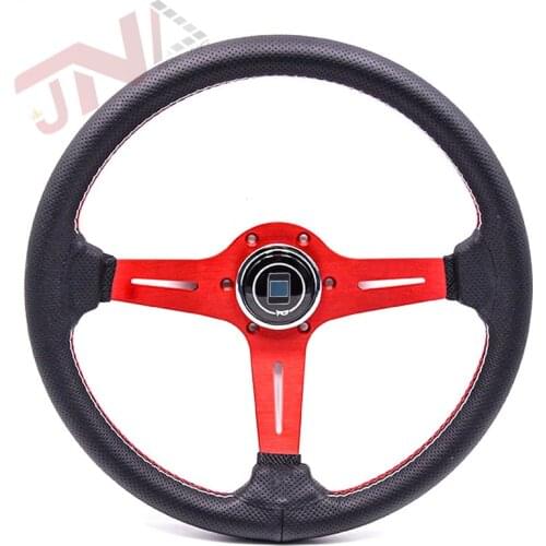 JDM Styling Racing Steering Wheel 14inch 350mm Car Interior Part Red Spoke Turning Wheel