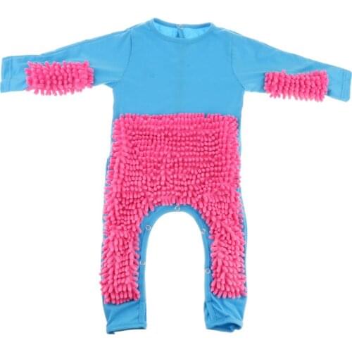 Baby Mop Romper Newborn Clothes Crawling Jumpsuit Infant Cleaning Mop Suit Cleaning Mop Suit Costume Bodysuit