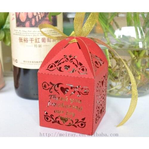 Wholesale party decoration wedding,sweet small custom candy box red for accessoire decoration mariages