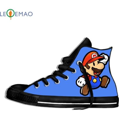 Custom Logo Image Printing Sneakers Shoes Hot Retro Our Mario Brothers Walking Outdoor Canvas Zapatos De Mujer Outdoor