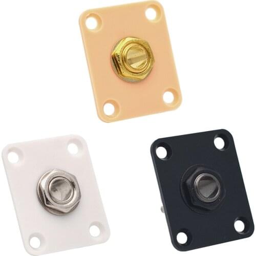 Square Electric Guitar Output Jack Socket Plate for Replacement 3 Colors