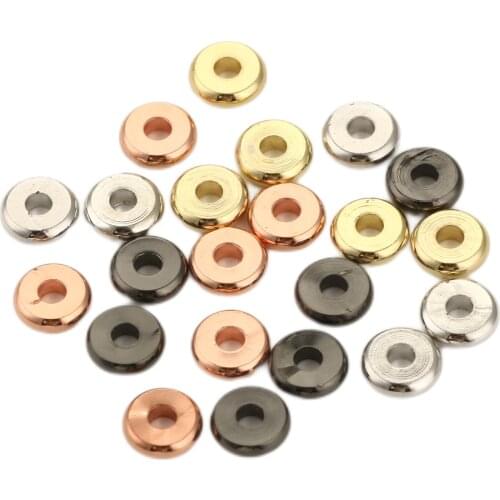 Solid Brass Metal Flat Round Beads Gold Tiny Rondelle Coin Disc Shape Spacers Beads for Jewelry Making Supplies DIY Bracelet