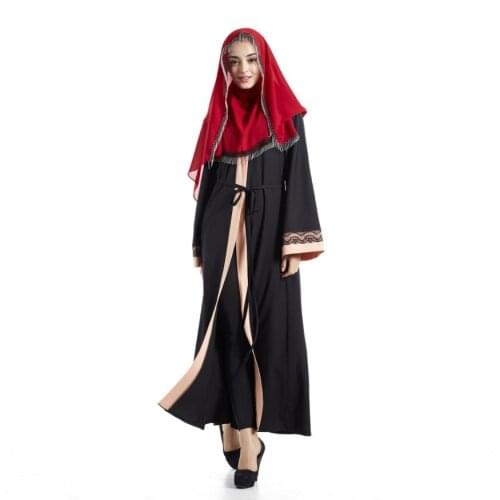 Fashion Lace Embroidery Muslim Abayas Robe Prayer Djellaba female Dubai Arabian Lace Islamic Muslim abaya wj798 Wholesale