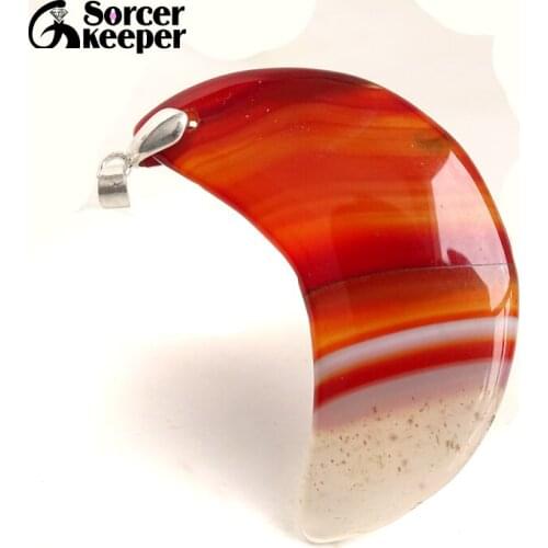 Fashion Women Man Necklaces Pendants Red Natural Botswana Agates Stone Slide Healing Crystal for Jewelry Making BE913