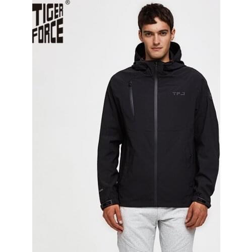 Tiger Force 2021 Mens Casual Spring Jacket Mens Hooded Windbreaker Windproof Coats Male Outerwear Overcoat spring jacket men