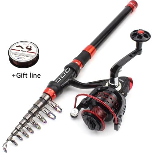 NEW Telescopic Rod Reel Combos Fishing Rod Fishing Reel Set 13BB 5.2:1 High Speed Rotating Fishing Reel Trout Rod Pesca1.8m-3.6m