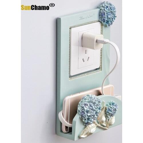 European-style Lamp Switch Stickers Wall-mounted Mobile Phone Shelf Wall Decoration Socket Stickers Protective Home Decoration