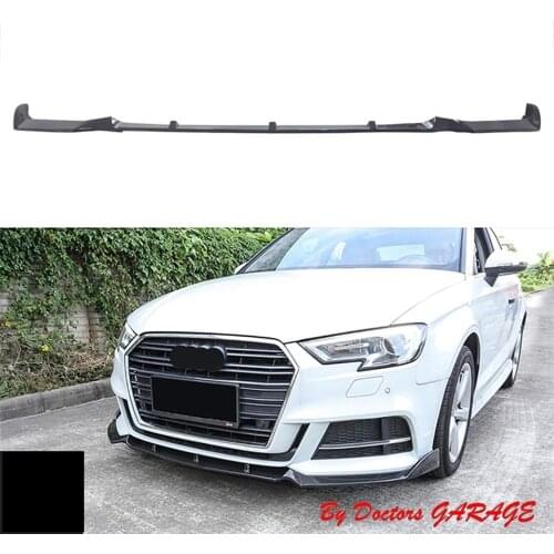 Front Bumper Attachment For Audi A3 S-line 2017 2018 2019 Glossy Black Lip Diffuser Auto Car Accessory