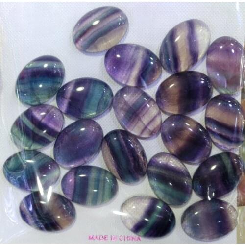 Wholesale Natural Rainbow Fluorite 10x12mm 10x14mm 12x16mm 15x20mm Oval Gem stone Cabochon Ring face CAB 20piece/lot