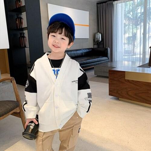 V Neck Spring Autumn Boy Coat Overcoat Top Kids Costume Teenage Gift Children Clothes High Quality Plus Size