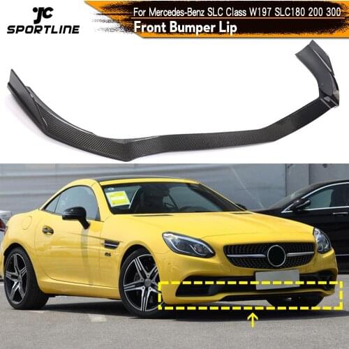Carbon Fiber Front Bumper Lip Spoiler Splitters for Mercedes-Benz W197 SLC Class SLC180 200 300 Sedan Standard 2017 - 2019