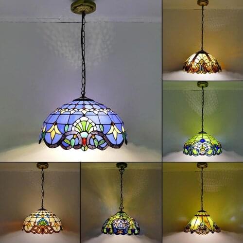 40CM Tiffany Pendant Light Mediterranean Single Head Corridor Aisle Lights Balcony Porch Creative Pendant Lights