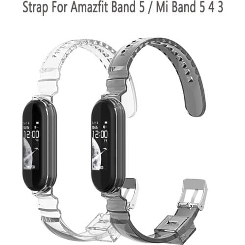 Bracelet for Amazfit Band 5 Xiaomi Mi band 5 4 3 Transparent Colorful Wristband Replacement strap mi band 5 4 3 watchband