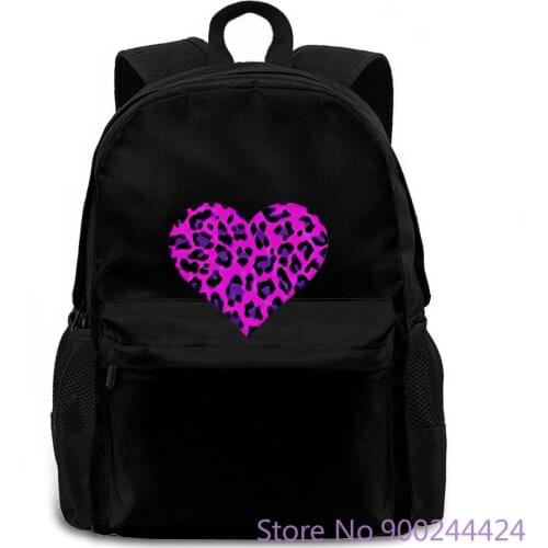 Leopard Animal Print Heart Love s Design Cotone Printing women men backpack laptop travel school adult student