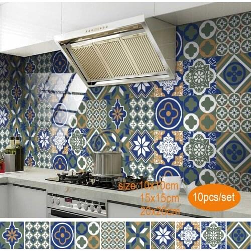 12*12 Inch Kitchen Tile Wall Sticker 3D Waterproof PVC Self Adhesive DIY Stickers for Kitchen Bathroom Living Room Home Decor
