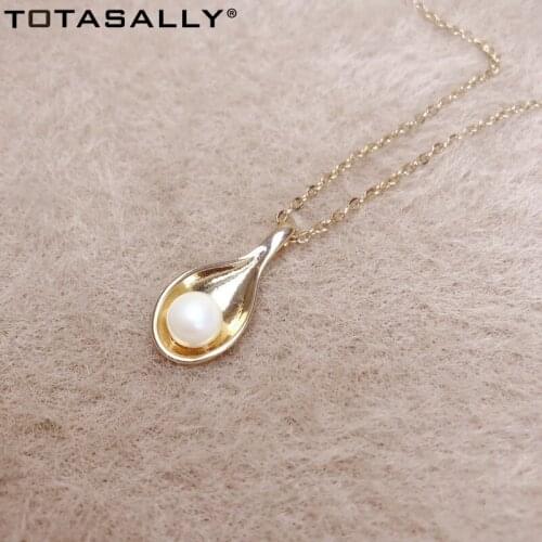 TOTASALLY cuty designed imitation pearl dumplings spoon pendant necklace for women girls gift jewelries party show