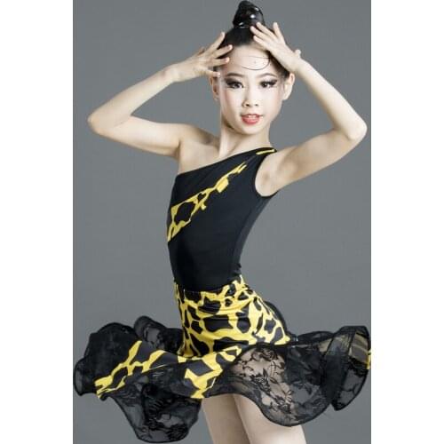 Latin Dance Skirt Ballroom Salsa Tango 2021new Girls Fashion Skirts Children Latin Lace Dance Split Dress With Leotard And Skirt